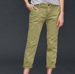 Gap Girlfriend Chino Pants Slim Straight Leg In Greenway Size 8